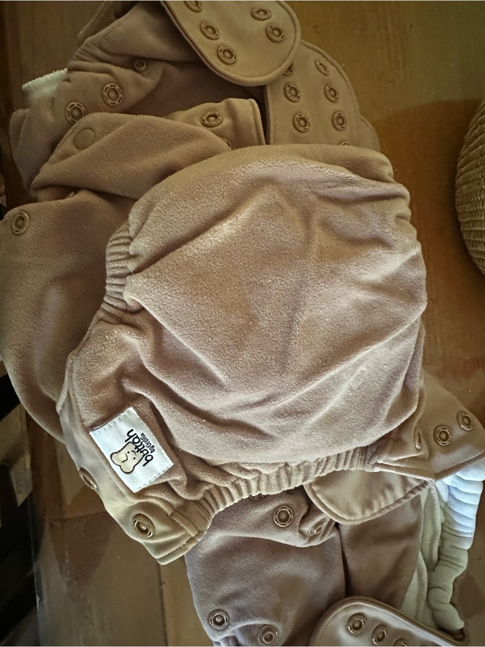 5 GroVia AIO Buttah Cloth Diapers in desert sand with Snap Fasteners super soft - Picture 5 of 10